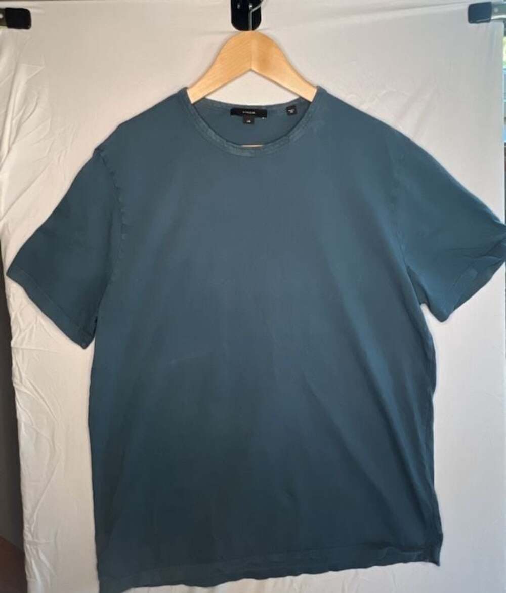 Vince Men's Faded Blue Crew Neck Short Sleeve T-Shirt